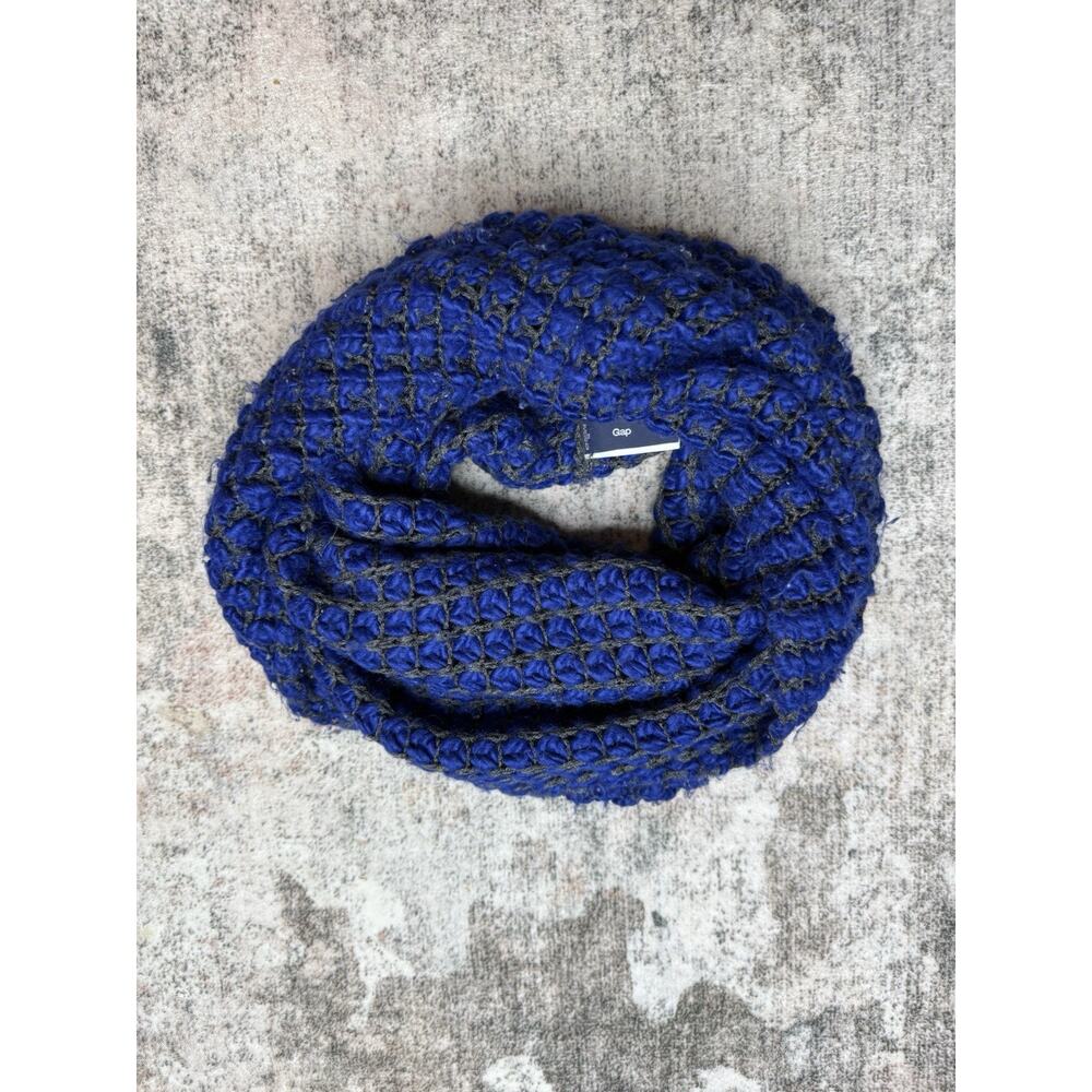 Gap Knit Infinity Scarf Neck Warmer Fair Isle Blue Fisherman One Size Warm